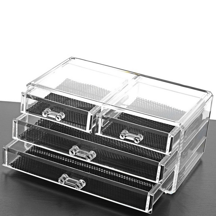 4 Drawers See Through Acrylic Cosmetic Drawer Organizer Shopee