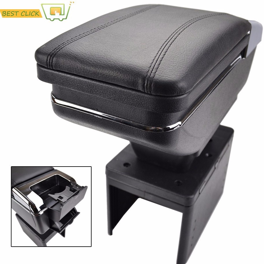 Universal Center Armrest Armrest Universal Console Synthetic Leather Storage Box Center Console with Data Cable For armrest and storage Cream colors Car Armrest Adjustable
