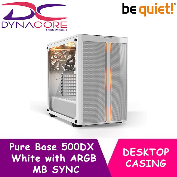 DYNACORE - Bequiet Pure Base 500DX White Mid Tower ATX case with ARGB ...