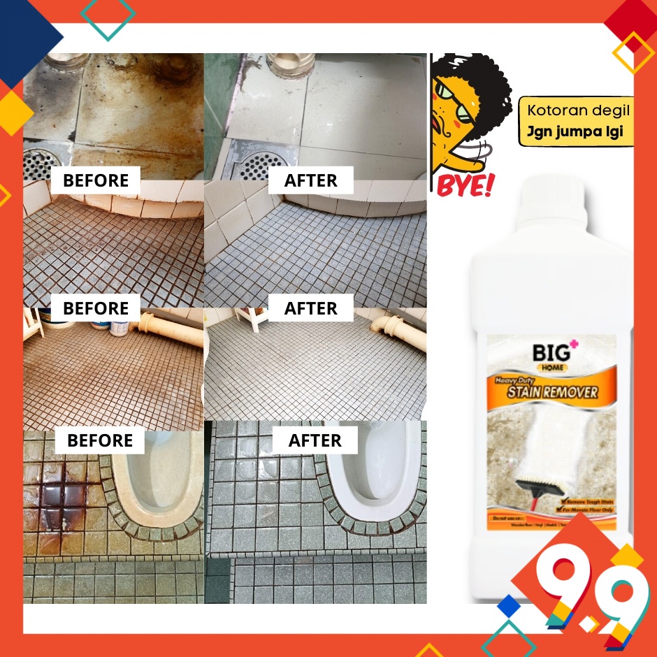 Shop Malaysia Big Heavy Duty Stain Remover 1000ml Mosaic Toilet Bathroom Cleaner Pencuci Lantai Mozek Cement Removal Tile Simen Shopee Singapore