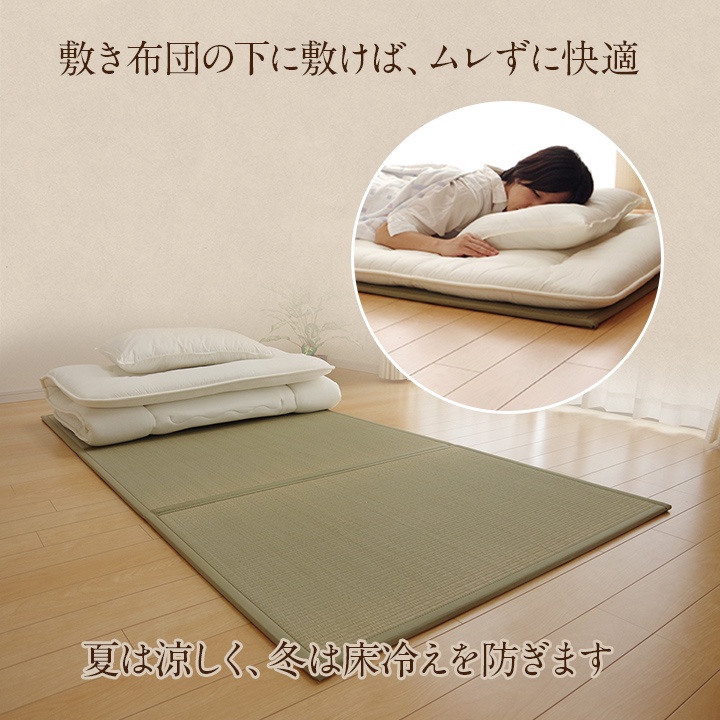 [Made in Japan] Cusa Igusa Rush Grass Tatami Mat / Foldable / Compact / Floor Mat / Relaxing Mat