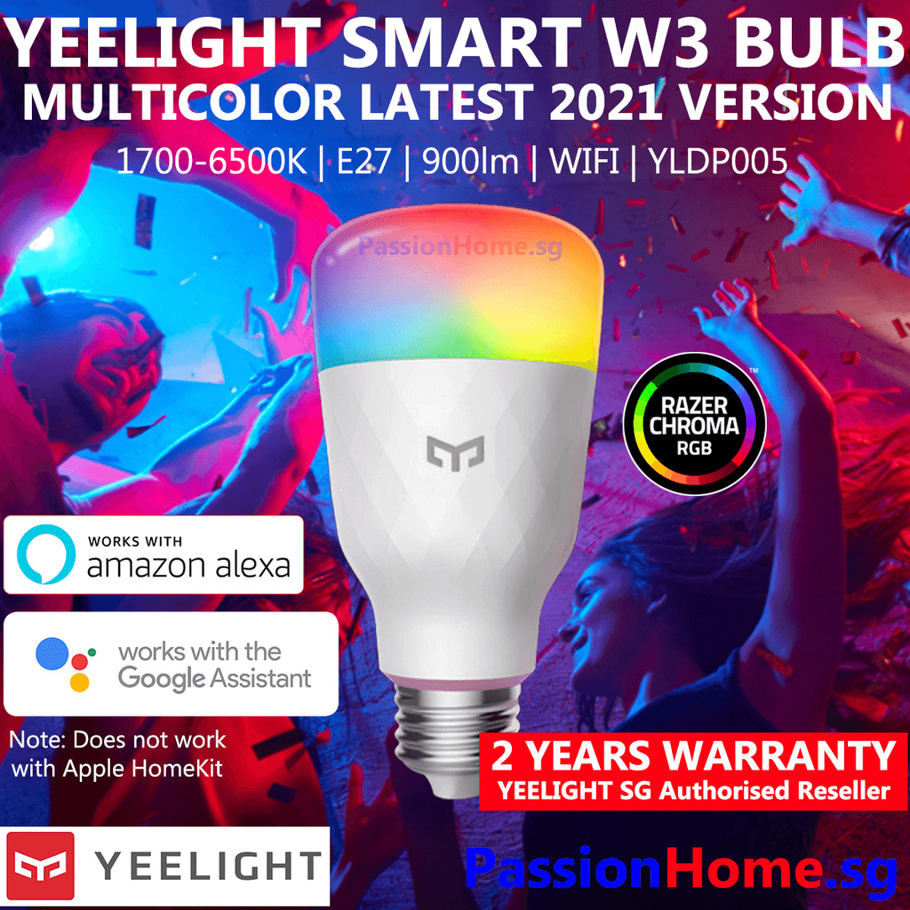 🇸🇬 Yeelight W3 (Multi Colour) Smart LED Bulb - Latest Version 2021 - 8W ...