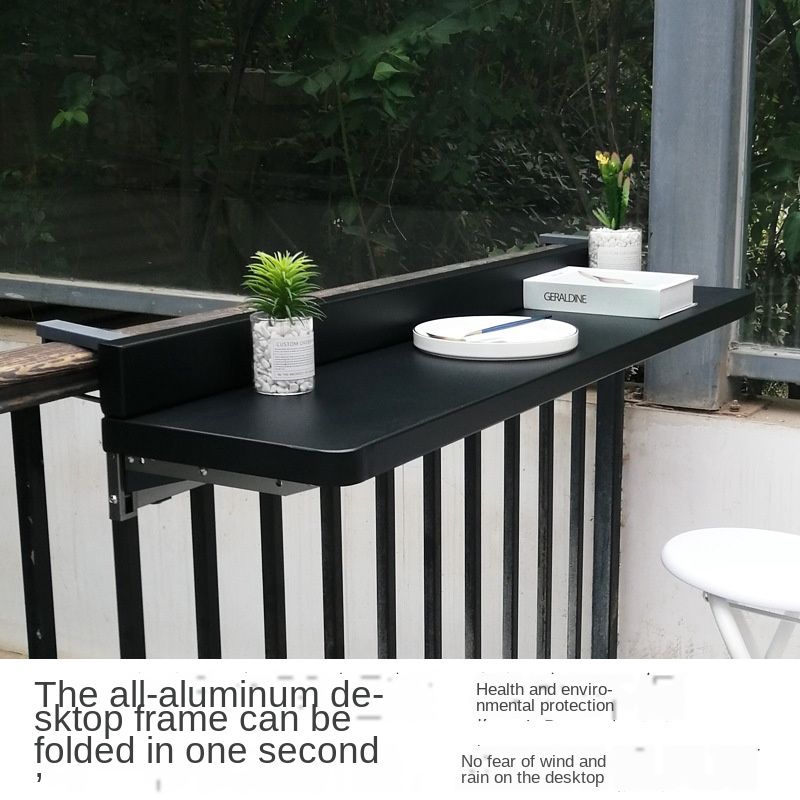 Balcony hanging table railing metal aluminum alloy hanging folding