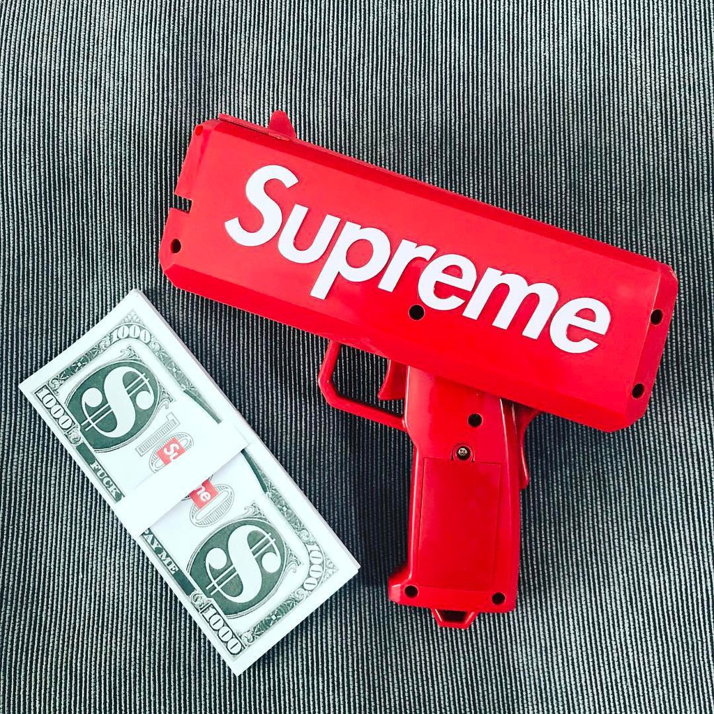 Make It Rain Money Gun Supreme Cash Cannon Ss17 Party Gift Game Funny Toy Shopee Singapore - roblox supreme money gun