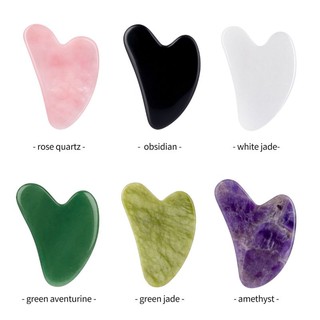 Natural Stone Gua Sha Massage Therapy Tool SG | Amethyst / Jade / Aventurine / Rose Quartz / Obsidian