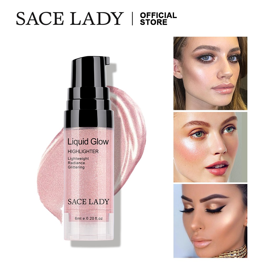 Sace Lady Liquid Highlighter Gitter Smooth Natual Face Glow Make Up Cosmetics Shopee Singapore