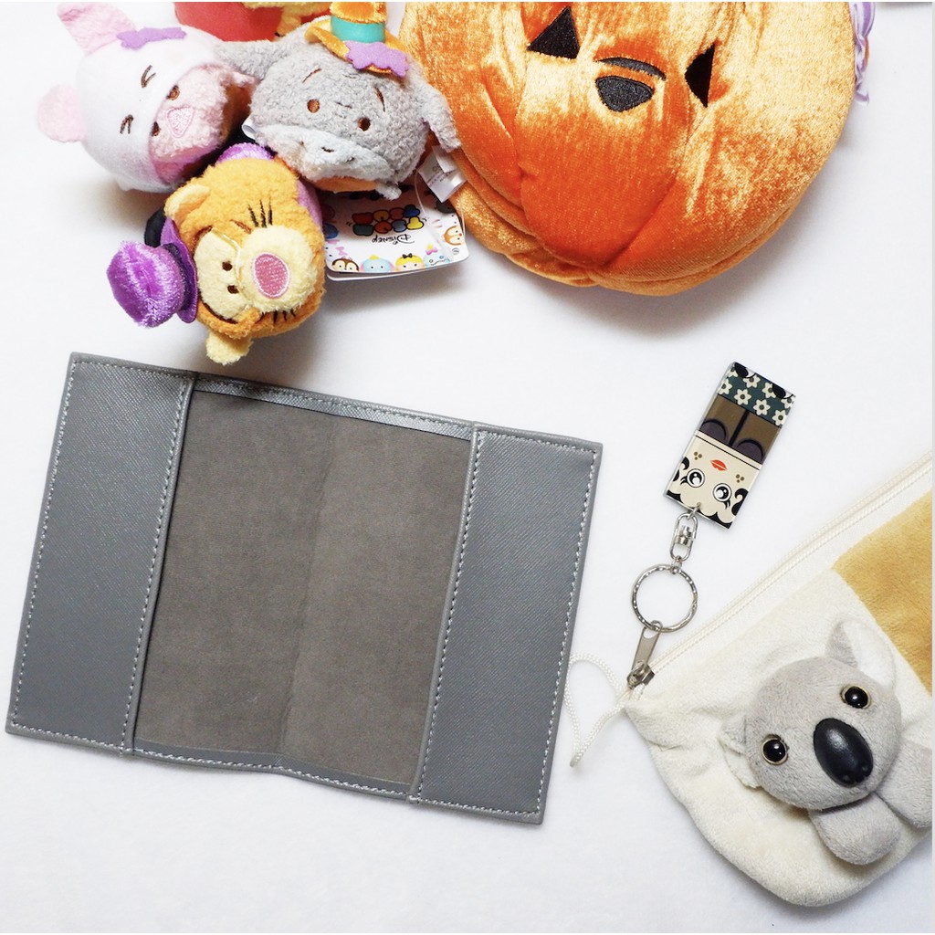 Souvenir WEDDING CUSTOM COVER CASE COVER Place PASSPORT PASSPORT HOLDER LEATHER Gray Gloves