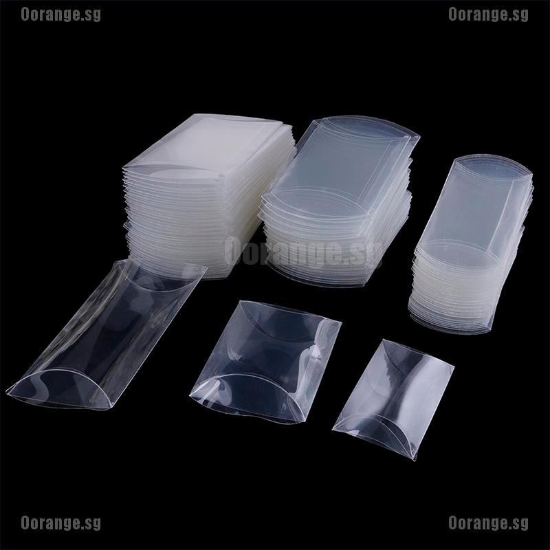 Ag 50pcs Pillow Shape Clear Pvc Candy Box Packaging Gift Box