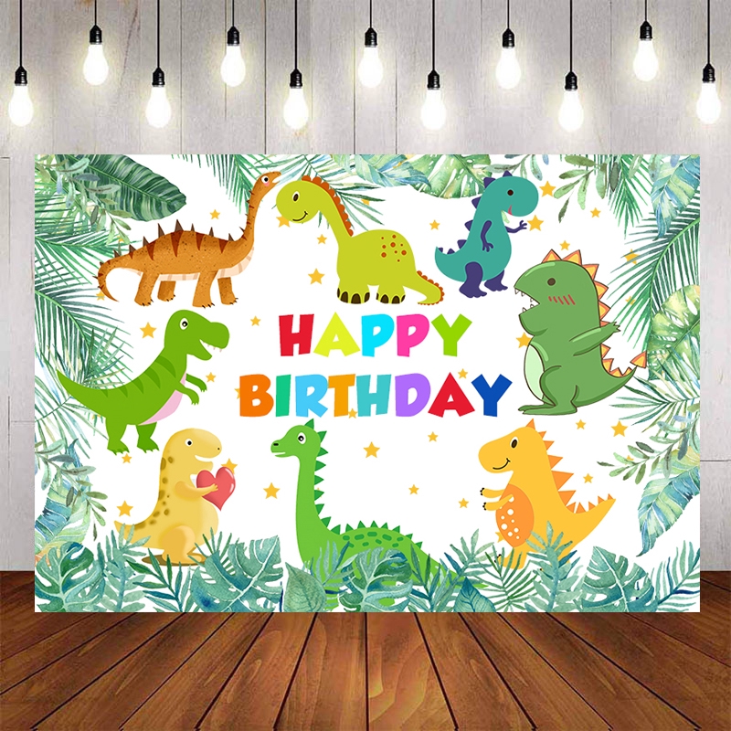 Photography backgrounds Jungle Party Dinosaur Custom Children Birthday Party Photo Studio Newborn Backdrops Custom Name Photo