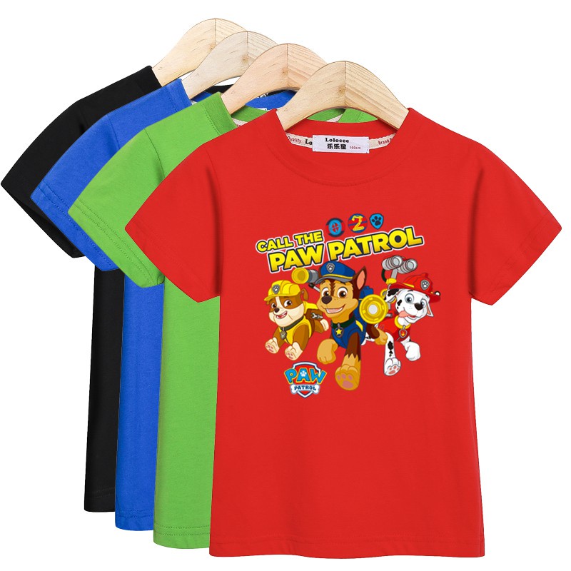 Crewneck Top for Boys and Girls Gray Paw Patrol Nickelodeon Short Sleeve Tee Shirt for Kids 