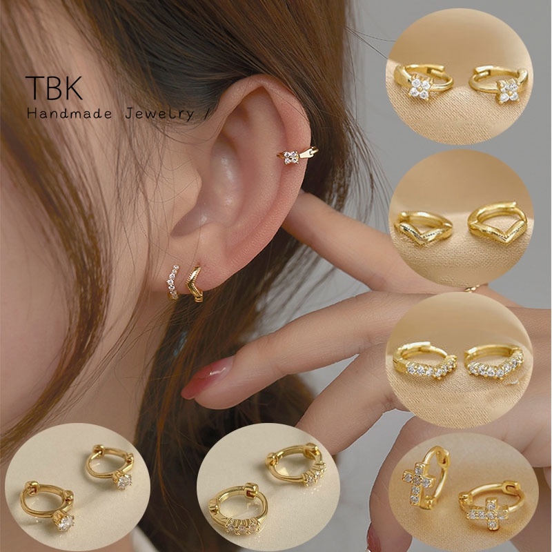 TBK Women's 14K Gold Stud Earrings Golden Fashion Stud Earrings 5474e
