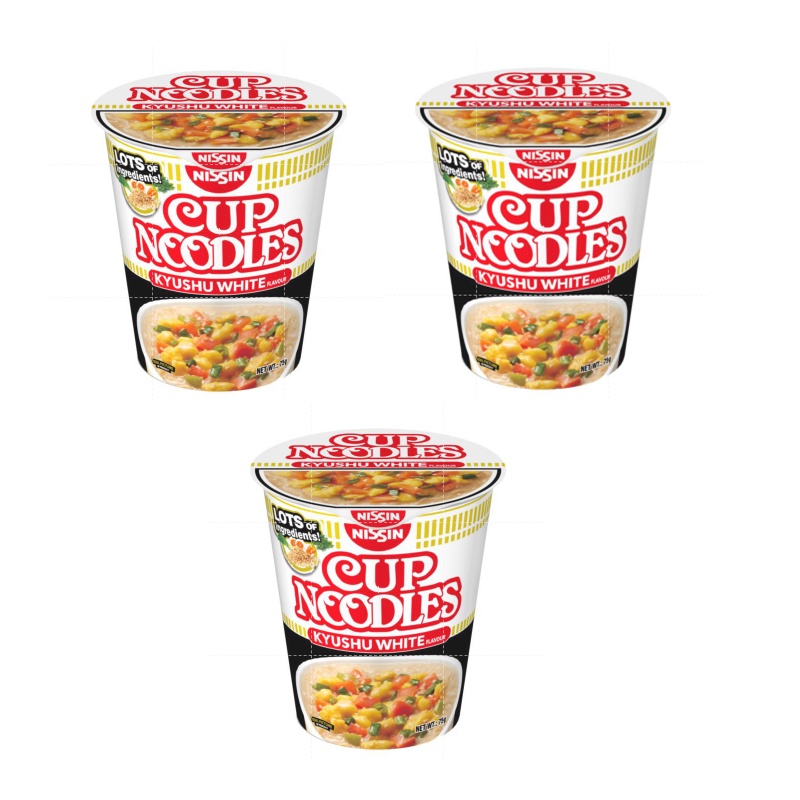 [Bundle of 3] Nissin Cup Noodles Kyushu White 75g [Japanese] Shopee