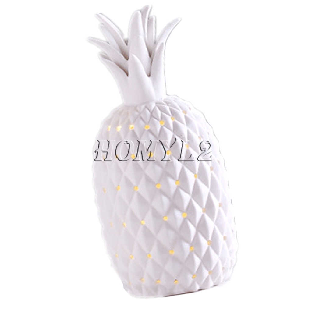 Ceramic Pineapple Led Light Craft Desk Ornament Home Room Decor