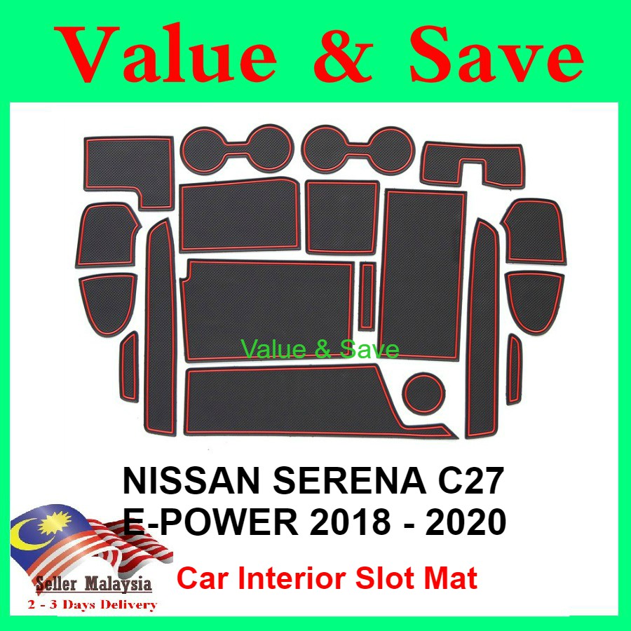 Nissan Serena C27 E Power 18 21 Non Slip Interior Door Pad Cup Mat Door Gate Slot Mat Accessories Slot Mat Shopee Singapore