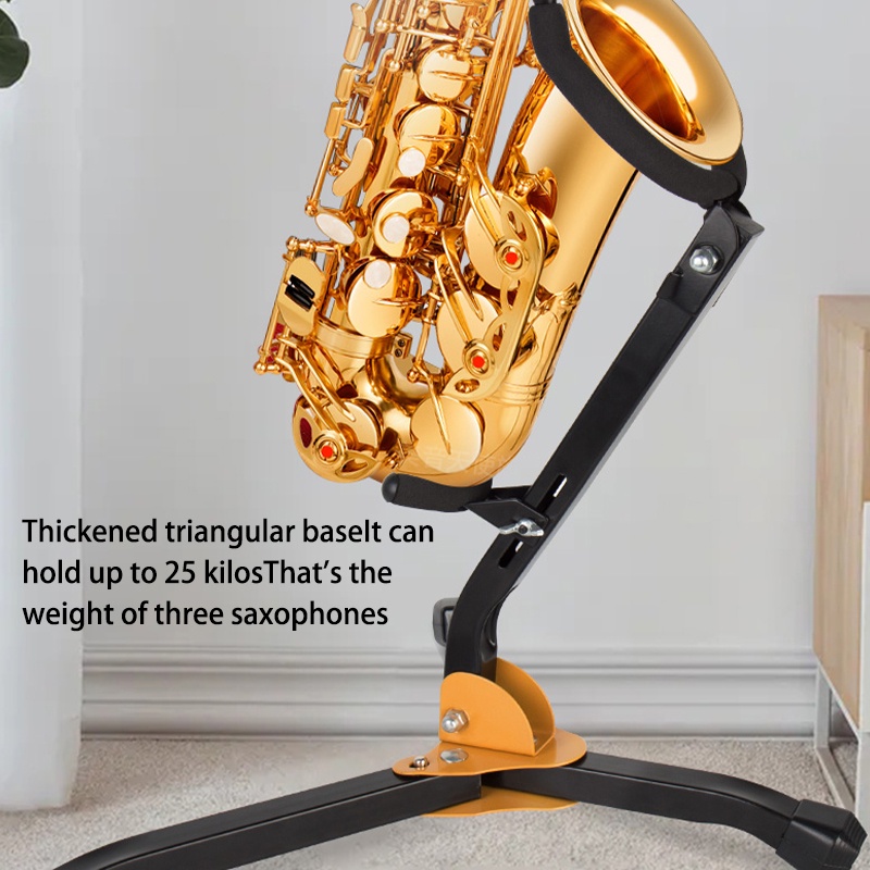 Saxophone Stand Foldable Saxophone Tripod Stand Holder Adjustable Metal Saxophone Holder
