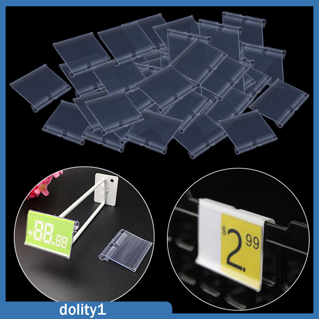 Dolity1 Pack Of 50 Transparent Plastic Price Tag Label Holder For Shops Warehouse Shopee Singapore