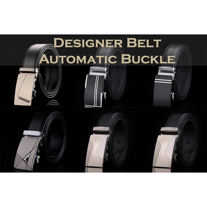 (SG STOCK) Men Belt Genuine Cowhide Leather Man Automatic Buckle Auto ...