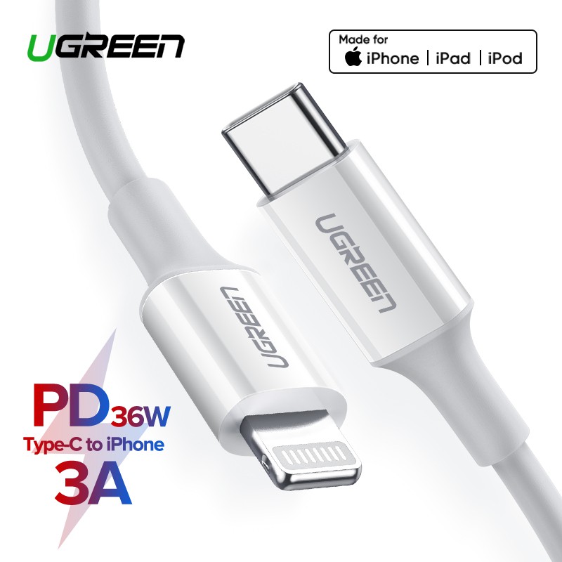 Ugreen 0 25m Usb C To Lightning Cable For Iphone X Xs Xr 8 7 Pd Fast Charging Usb Type C Cable Data Cable Shopee Singapore