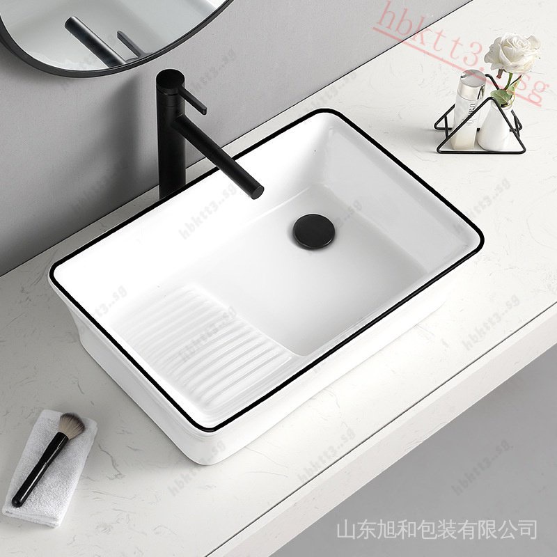 Table Basin Side Sewer Laundry Basin with Washboard Side Drainage Inter ...
