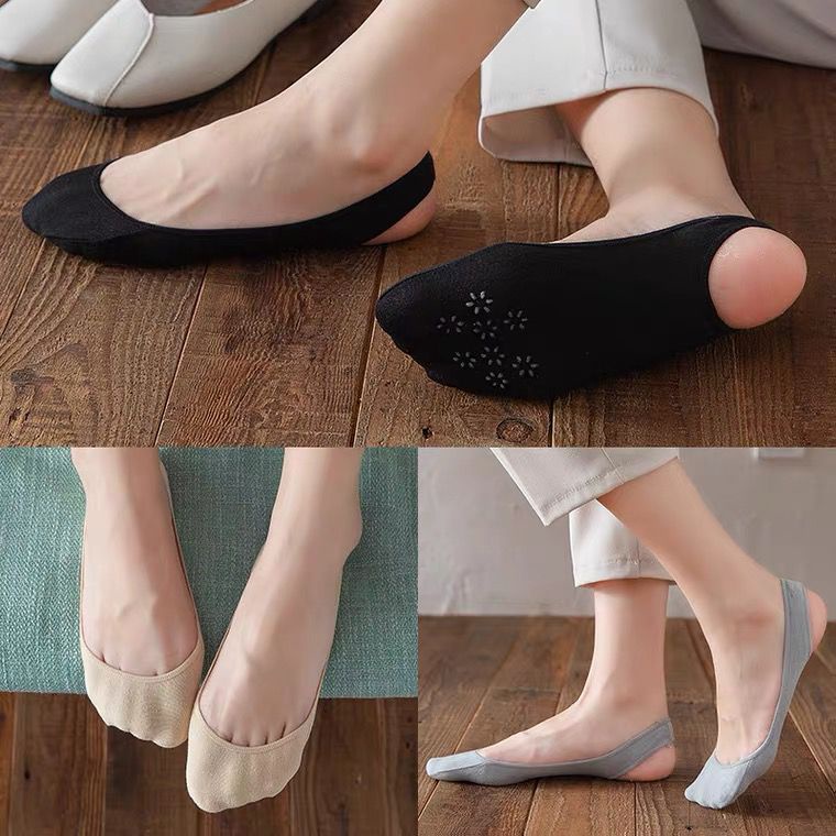 2PAIRS Invisible Socks Women Slingback Toe Cover No Show Socks Slip On