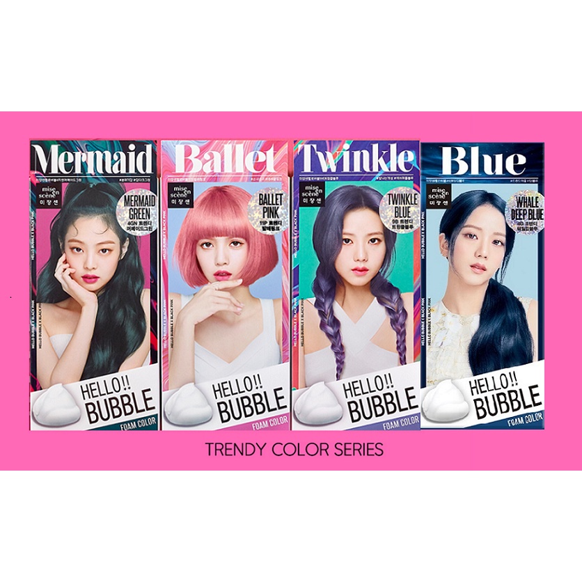 Korea Mise En Scene Hello Bubble Foam Hair Color DyeTwinkle Blue