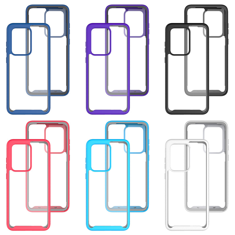【Samsung Case】360 Full Body Ultra-thin Armor Clear Cover with Front Frame for Samsung S9/S9 Plus/S10/S10 Lite/S20/S20 Plus/S20 Ultra Hard Back Phone Shockproof Case
