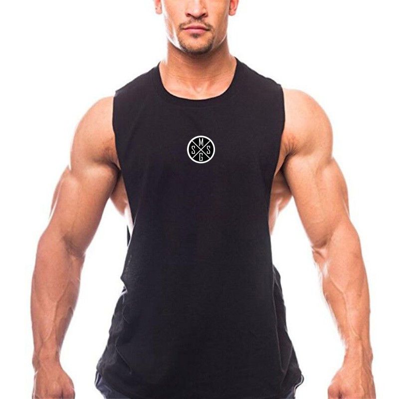 COWBI Mens Gyms Bodybuilding Fitness Print Muscle Sleeveless Singlet T-Shirt Top Vest Tank Top 