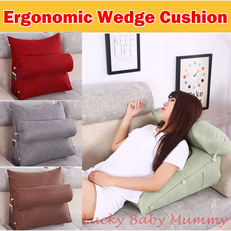 Ergonomic Wedge Cushion Sofa Cushion Bolster Pillow Bedding High