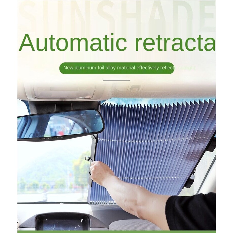Car Windshield Sun Shade Automatic Extension Car Cover Window Sunshade UV Sun Visor Protector Curtain 46CM/65CM/70CM/80CM