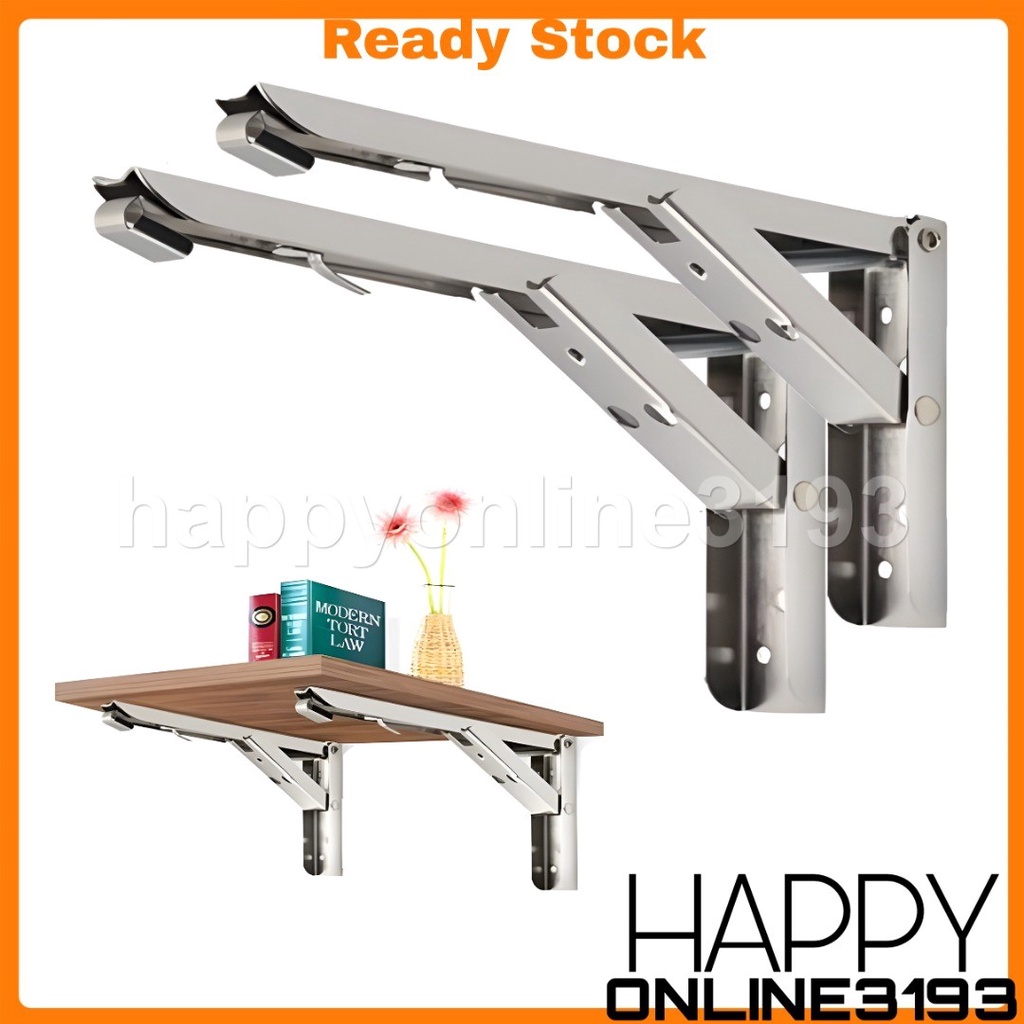 2Pcs Stainless Steel Wall Shelf Shelving L Bracket Wall Mount Rack ...