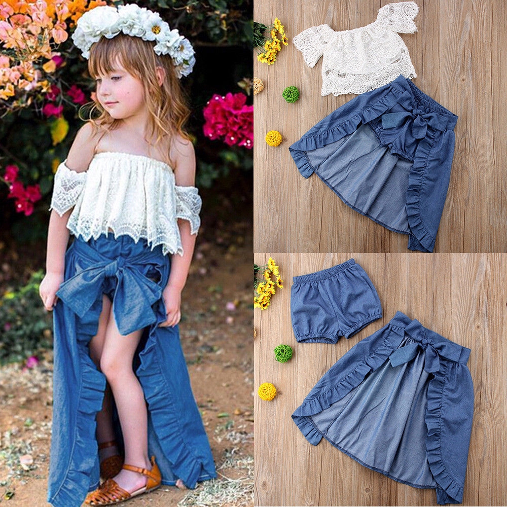 kids white denim shorts