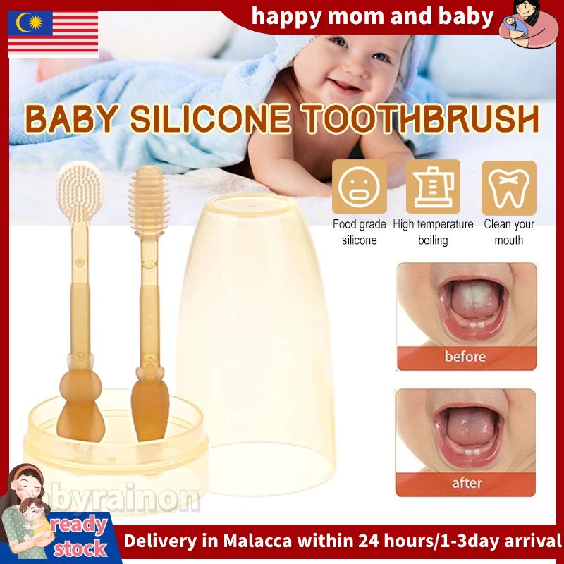 3pc Baby Silicone Toothbrush 0-18M Toddler TeethBrush Tongue Coating Cleaner Infant Oral Care Toothbrush Bayi Berus gigi