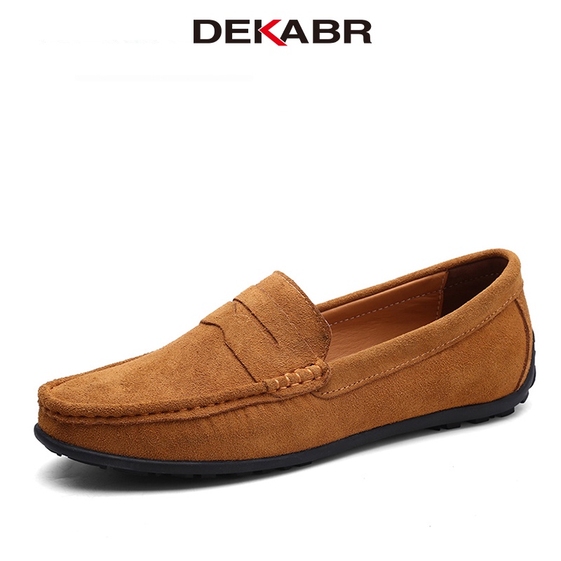 DEKABR Big Size 38~47 Men Loafers Real Leather Shoes Fashion Men Boat Shoes Brand Men Casual Leather