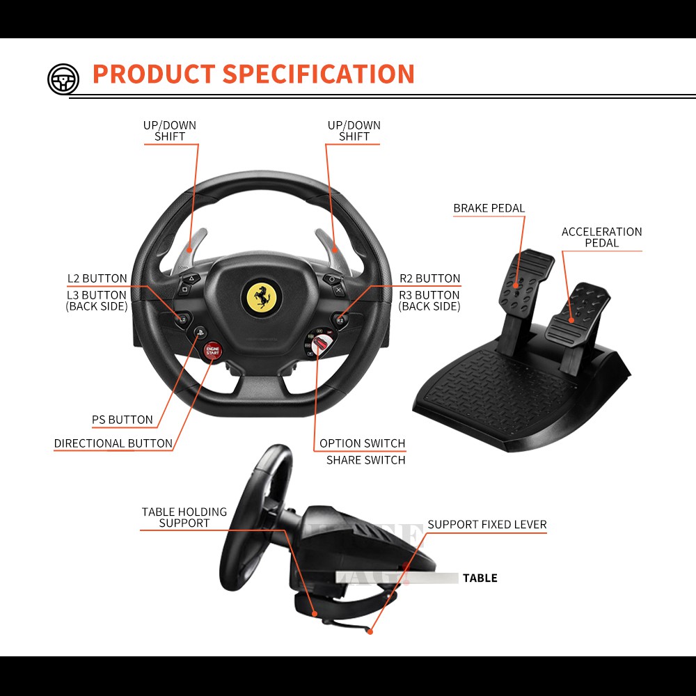 T80 Ferrari 488 GTB Edition Racing| Thrustmaster, 46% OFF