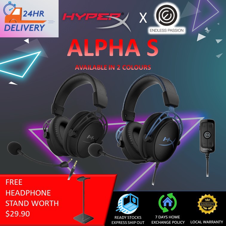 hyperx cloud alpha s gaming headset for pc 7.1 surround sound