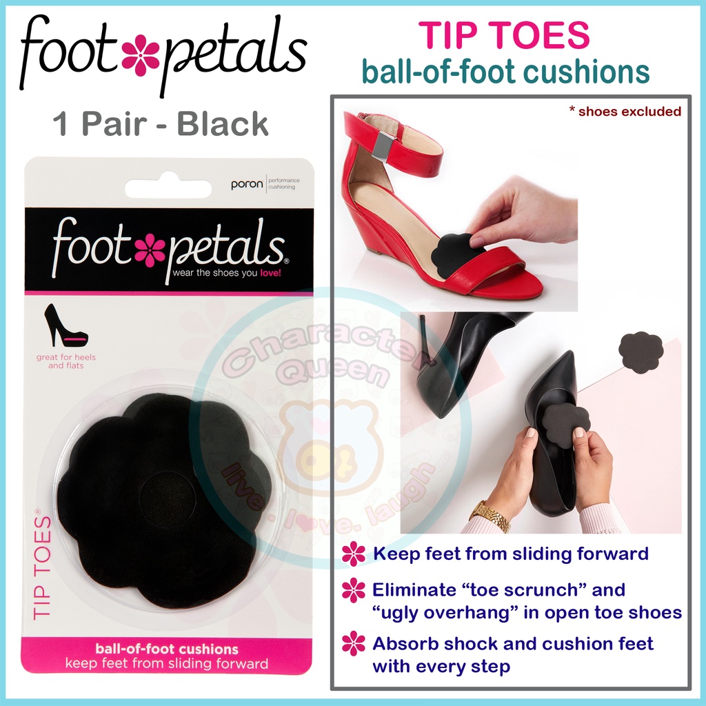 FOOT PETALS Tip Toes Black (1 pair) Balloffoot cushions Shopee