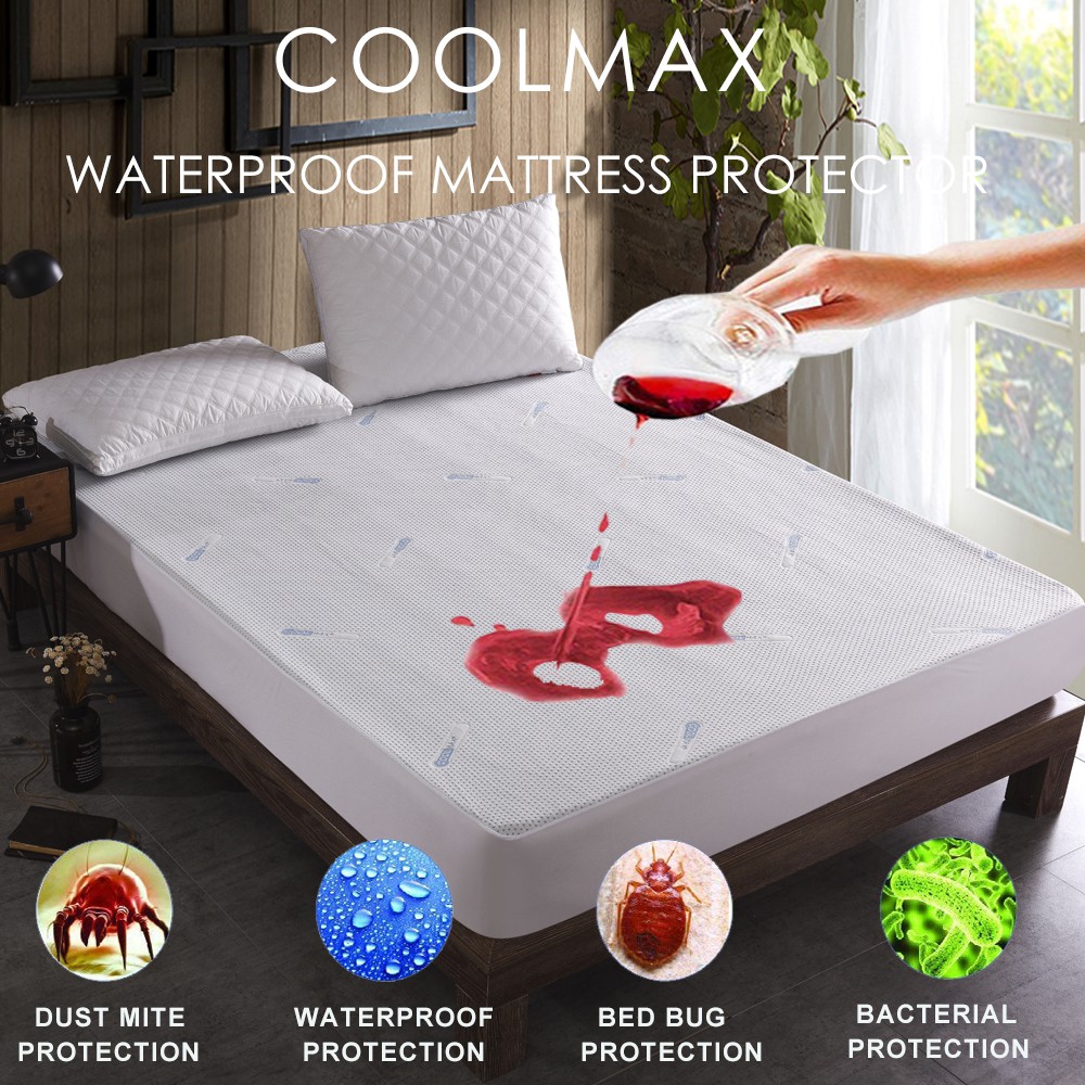 ZAMAT Premium 100/% Waterproof Mattress Protector Smooth Soft Cotton Terry Covers Fitted 8-24 Deep Breathable /& Noiseless Mattress Pad Cover