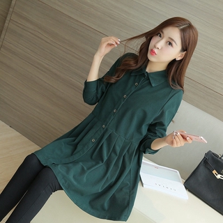 Maternity Dress Korean Fashion Long Sleeved Blouse  Loose 