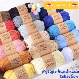 🇸🇬SG🇸🇬 [MyStyle] 50+ colours Thick 100g Crochet T-shirt yarn Weaving yarn {Sweet Candy} Cloth Yarn for bags/blanket