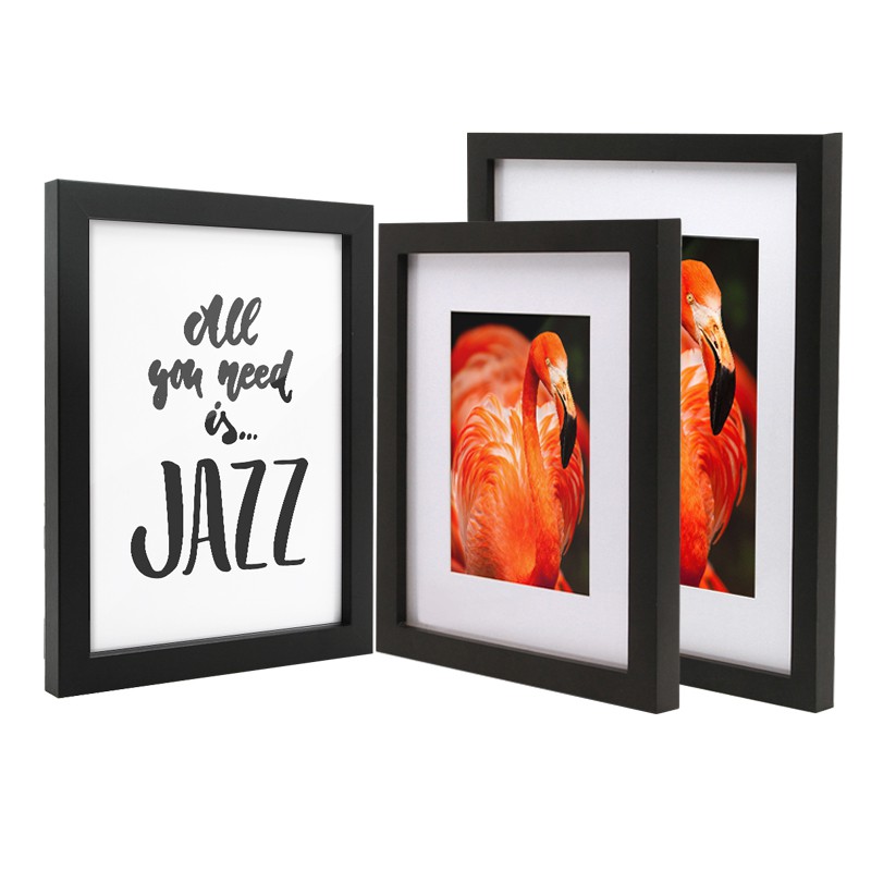 Afuly Triple Photo Frame in Modern Black for Desk Holds 6X4 and 7x5 Multiple Photos Family Fathers Day Gifts 
