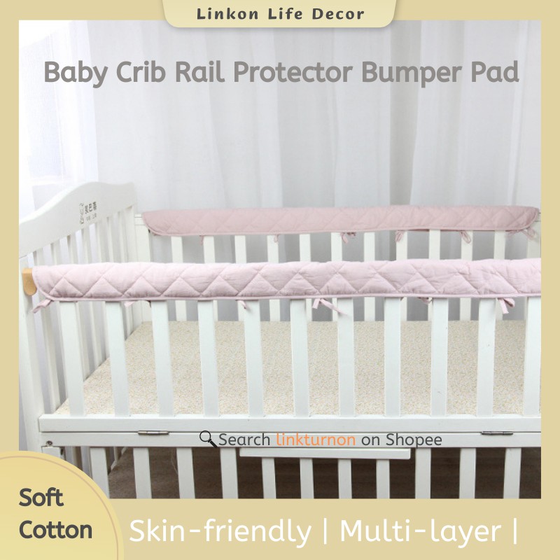 Feather Collection Long Front Rail Guard Baby Teething Cover Crib Protector Wrap 