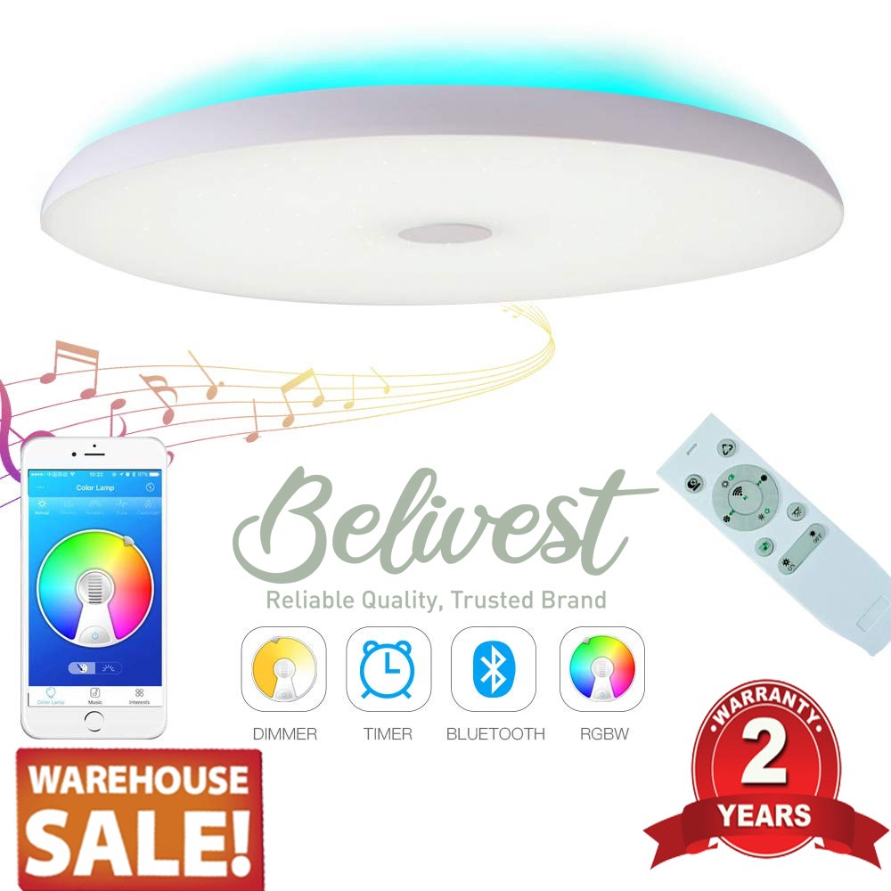 Dimmable 48w Smart Bluetooth Music Led Ceiling Light Smart Home
