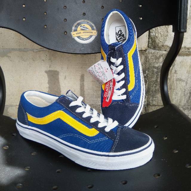 vans v36og old skool navy yellow