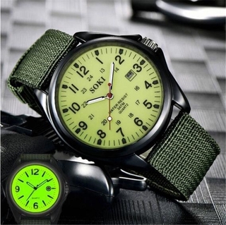 Glow In The Dark Watches Military Mens Clock Quartz Army Watch Black Dial Date Luxury Sport Wrist Watch
