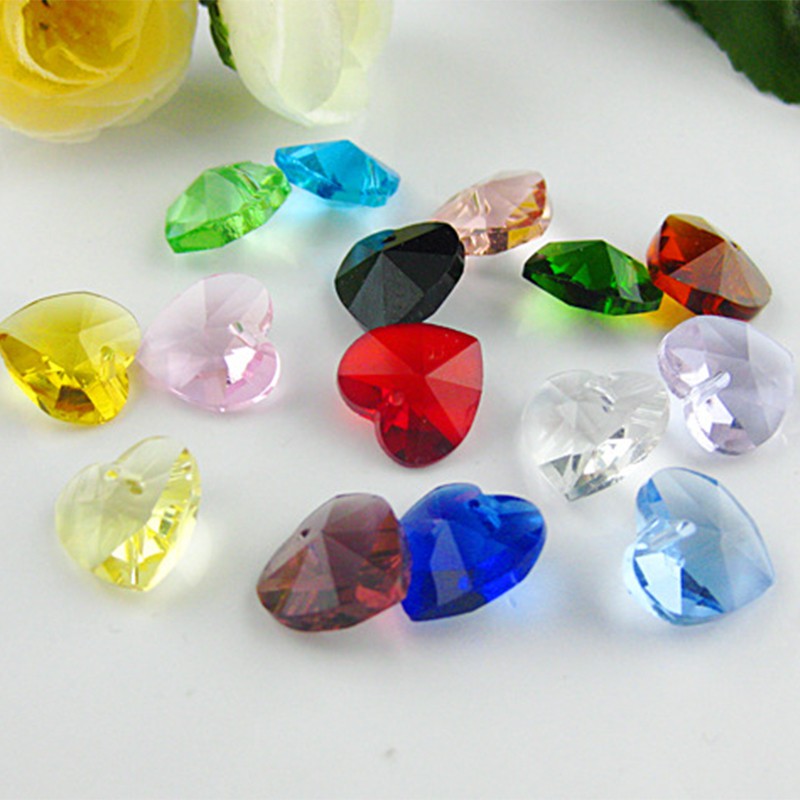 10Pcs 14mm Butterfly Faceted Crystal Glass Charms Pendant Loose Spacer Beads DIY