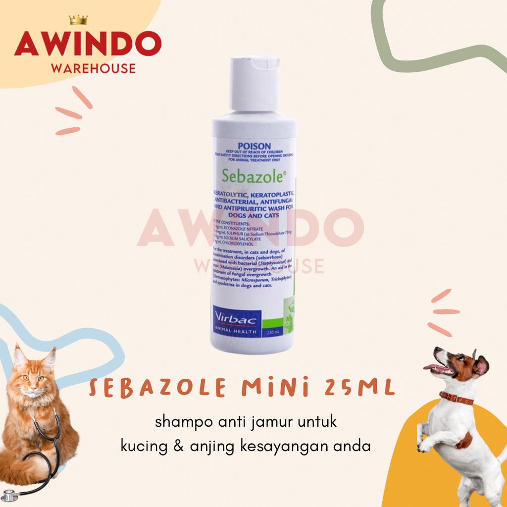 Sebazole 25ML Sebazole Anti Fungus Scabies Dog Cat Shampoo Shopee