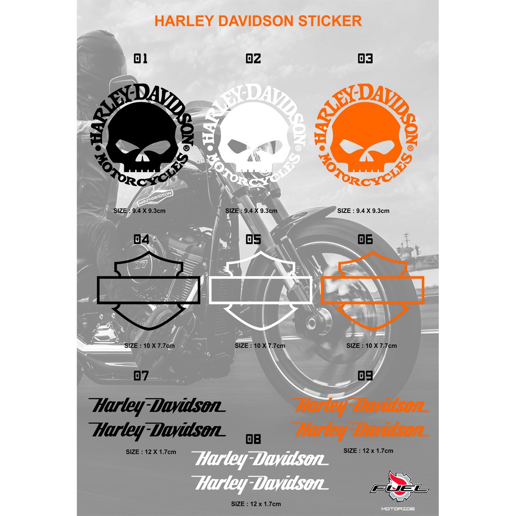 Harley Davidson Logo Sticker Motorcycle Helmet | Shopee Singapore