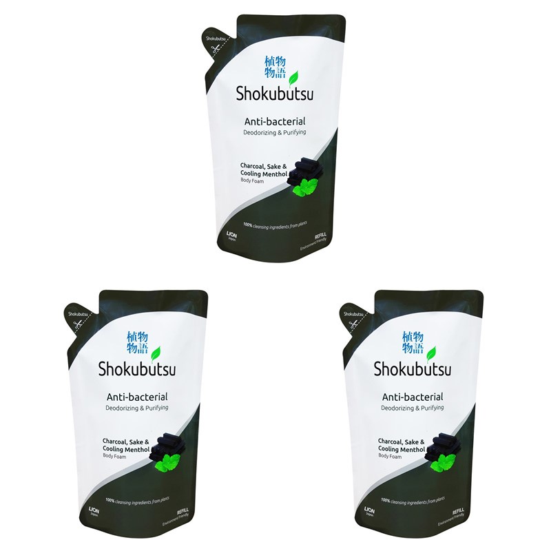 [Bundle of 3] Shokubutsu Antibacterial Body Foam Refill, Deodorize