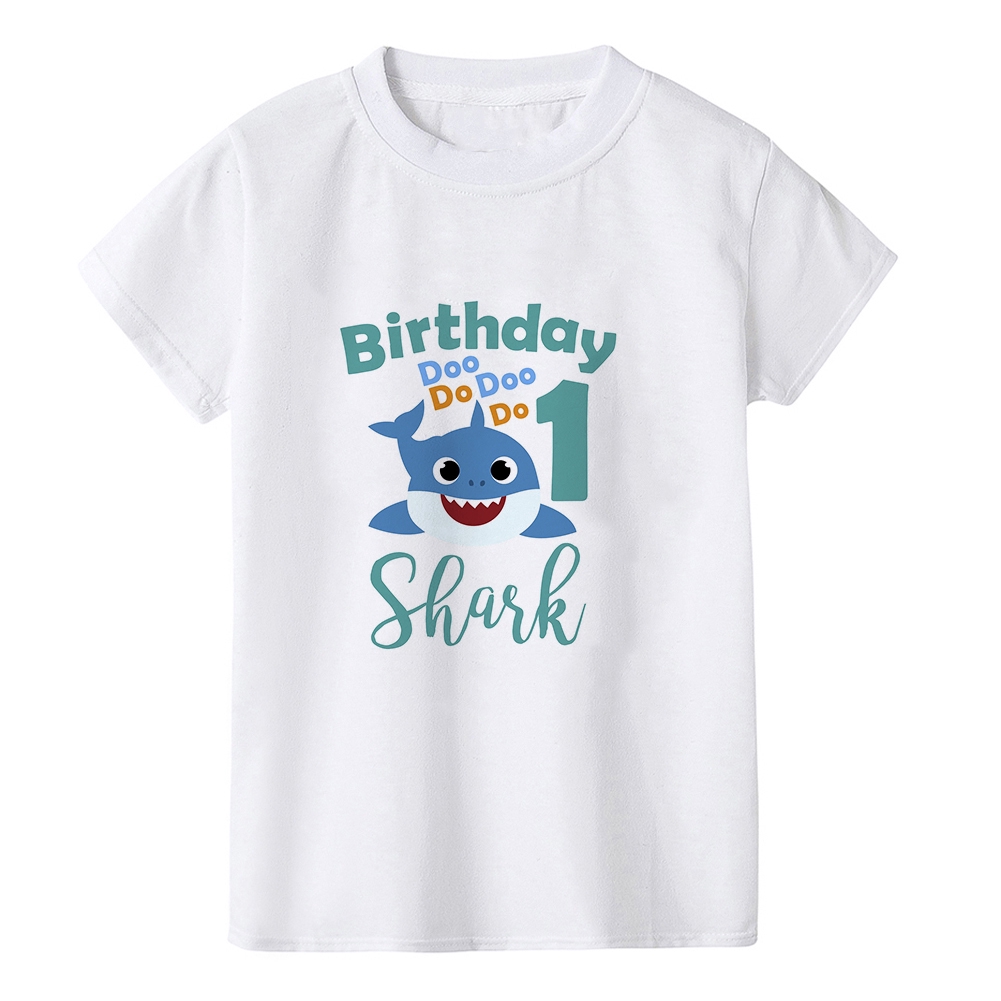 Baby Shark Birthday Shirt Boys Girls 1 3 Birthday T Shirts Baby Shark Do Do Do Cartoon Kids Tee Tops Shopee Singapore