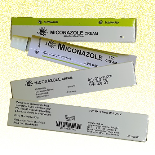 Bundle Of 2 Sunward Miconazole Cream Miconazole Nitrate 15g Shopee Singapore
